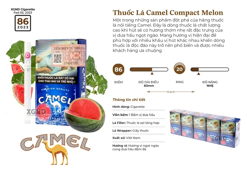 Thuốc Lá Camel Compact Melon - Thuốc Lá Bấm Vị Dưa Hấu